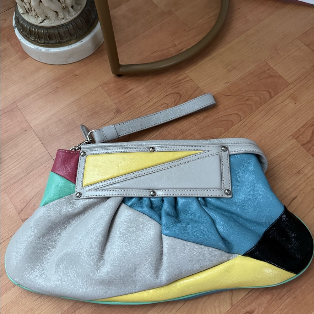 Leather Patchwork Clutch